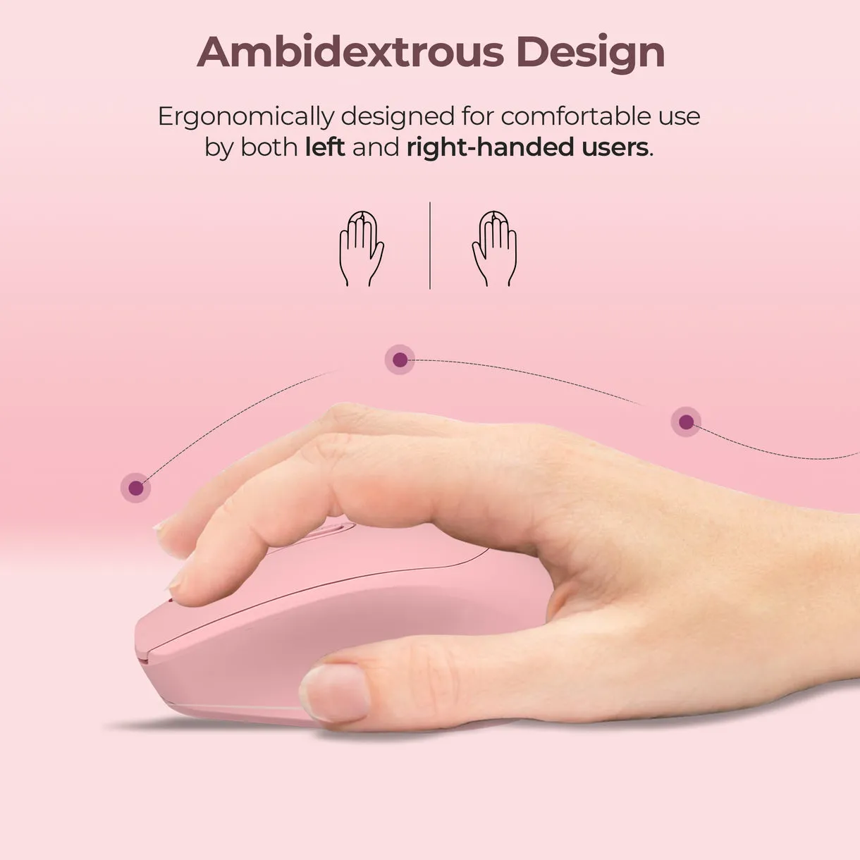 Foxin Wireless Mouse Flow 2.4G + BT (Flow) Pink view 4